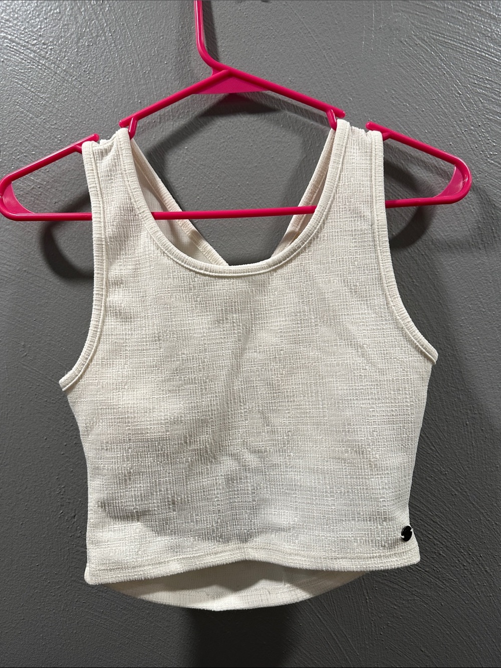 Roxy Cream Ribbed Cropped Tank